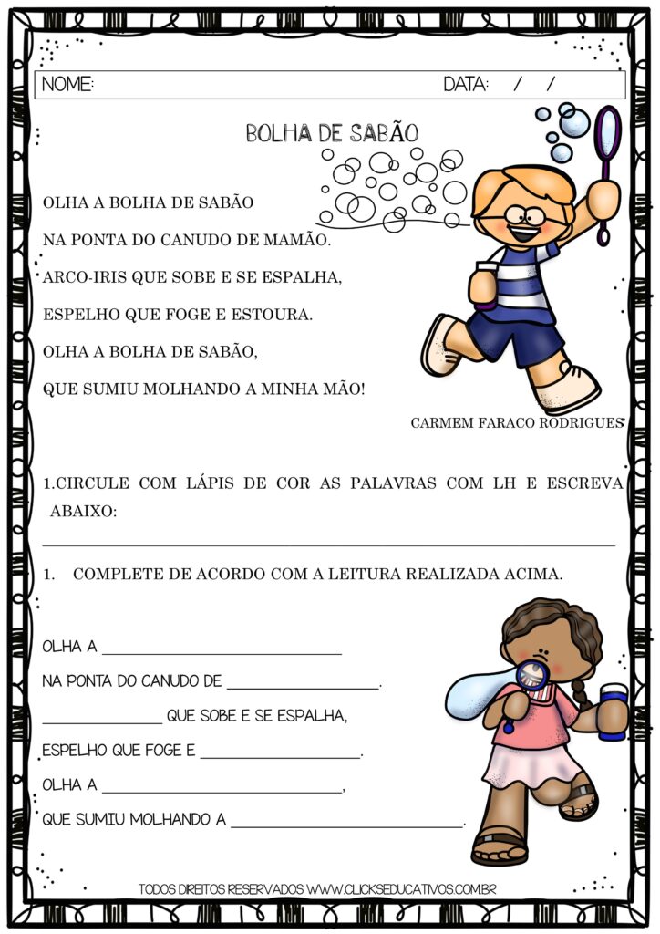 atividades com lh para imprimir