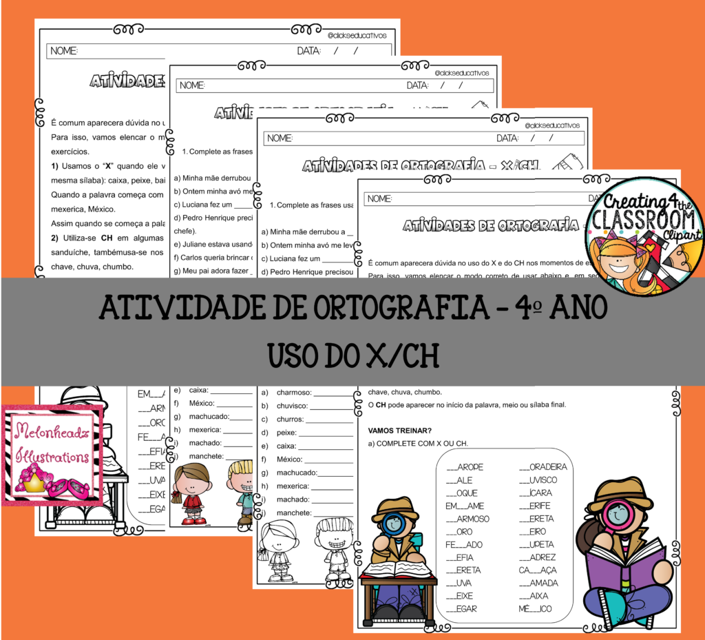 Atividade de ortografia 4º ano