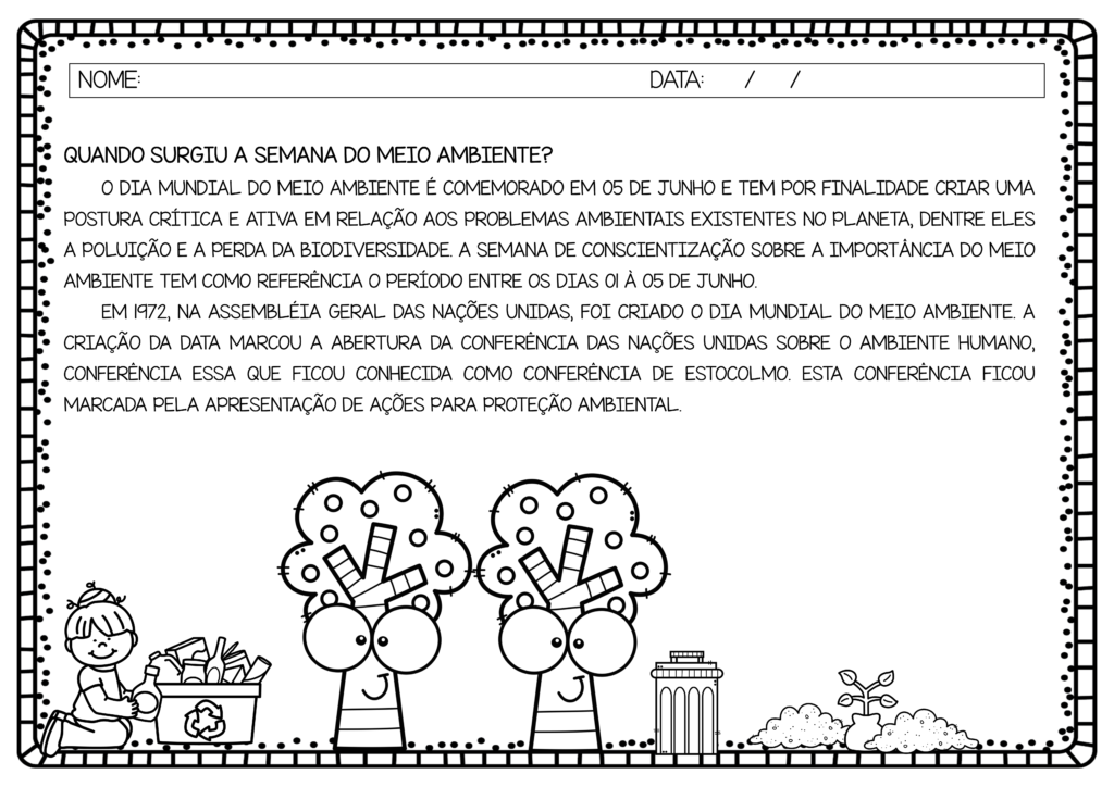 Atividades sobre meio ambiente
