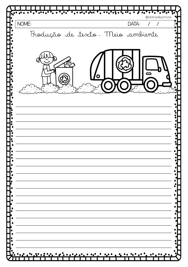 Atividades de ciências sobre o meio ambiente Produção de texto sobre o meio ambiente