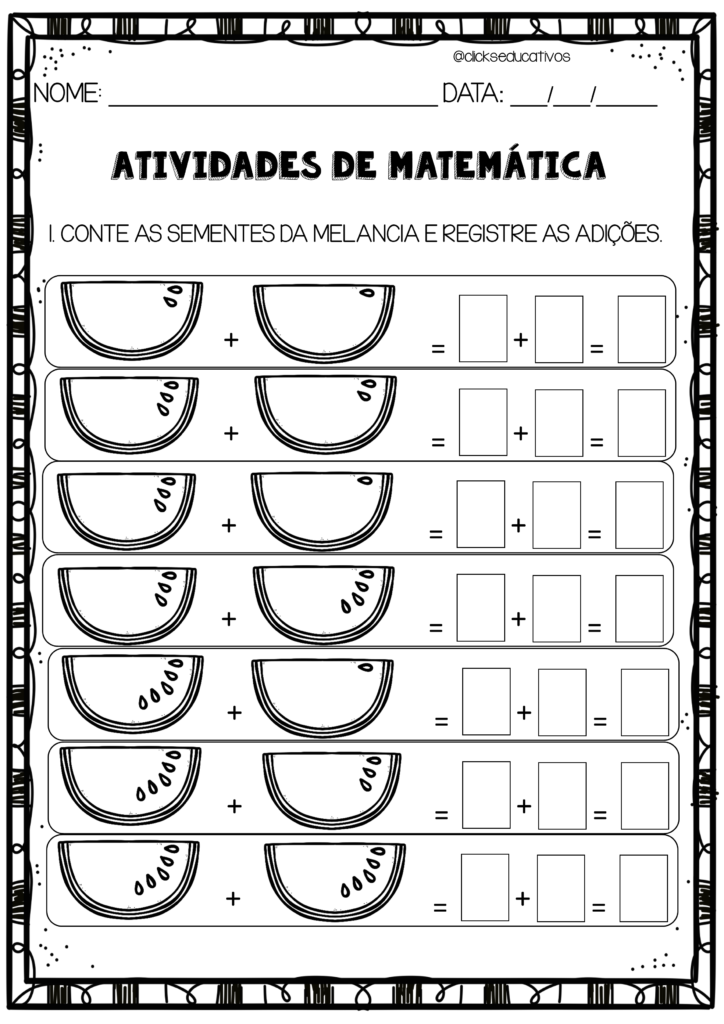 ATIVIDADES 1º ANO MATEMÁTICA