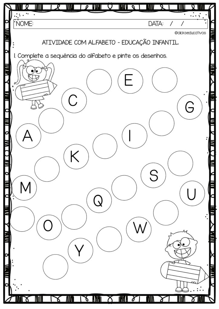 atividades com alfabeto para educação infantil