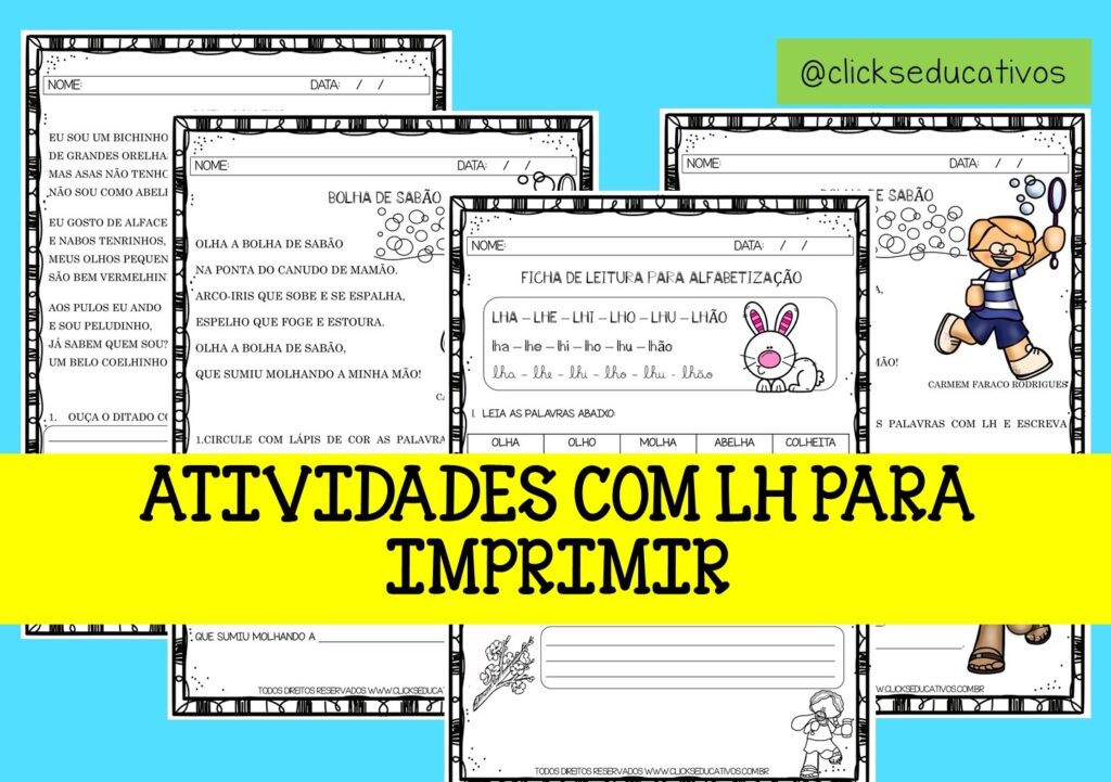 atividades com lh para imprimir