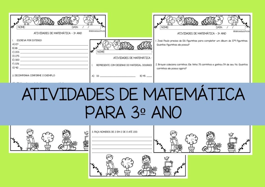 atividades de matemática para 3º ano