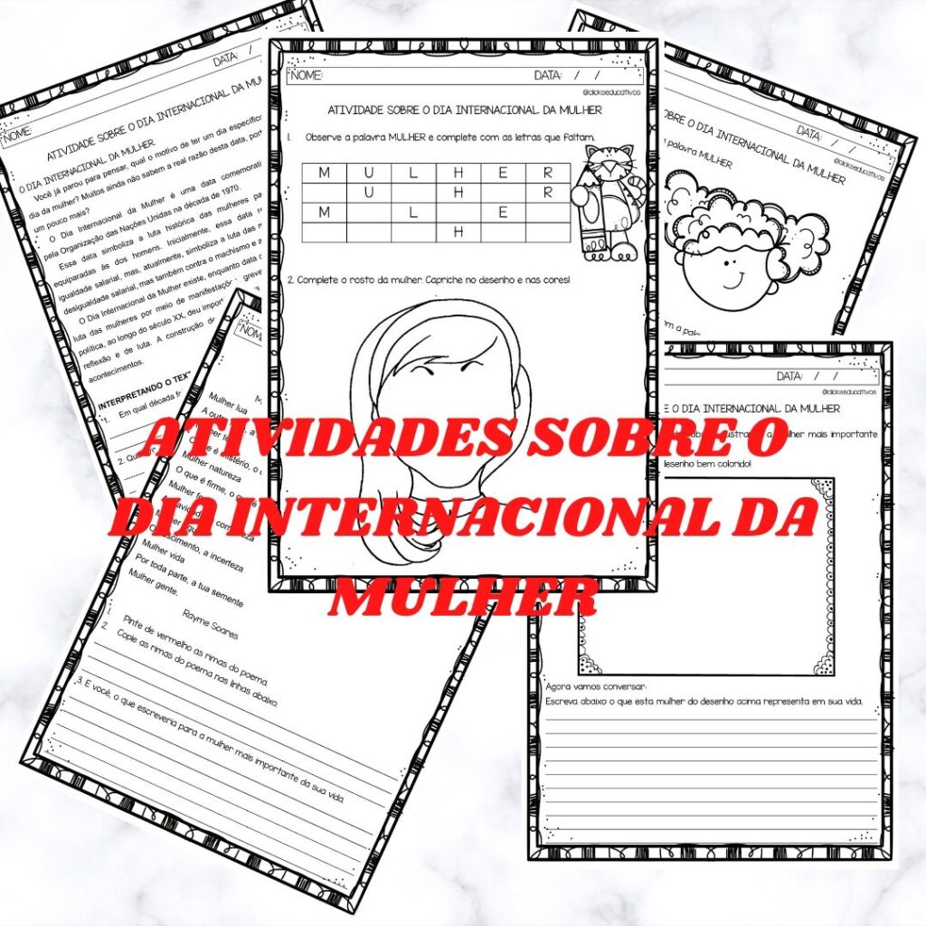Atividades sobre o dia internacional da mulher