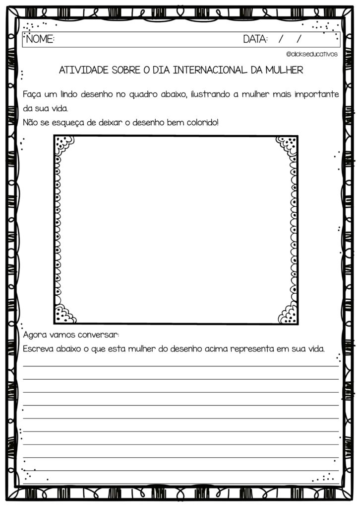 Atividades sobre o dia internacional da mulher