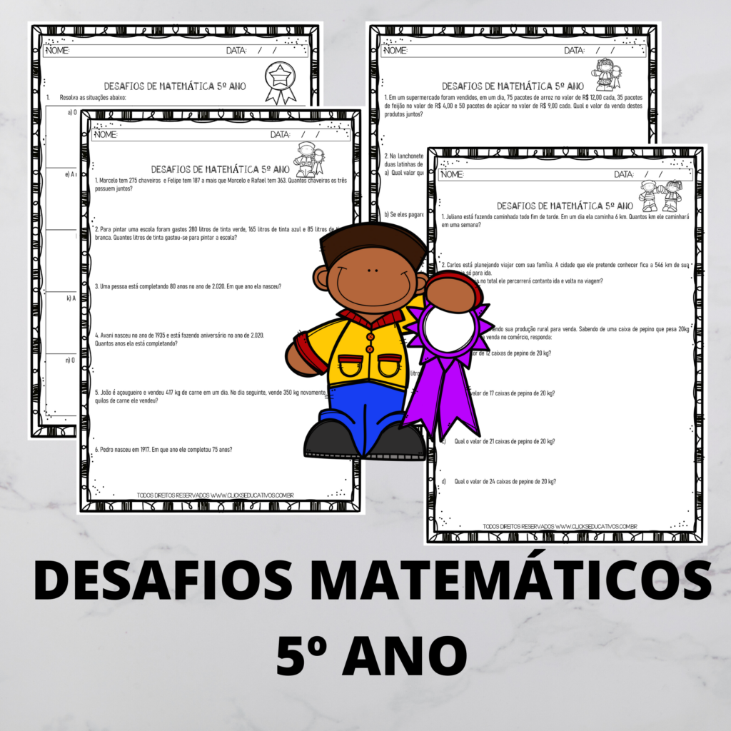 Raciocínio Lógico Matemático Desafios Matemáticos Divertidos 5 Ano ...