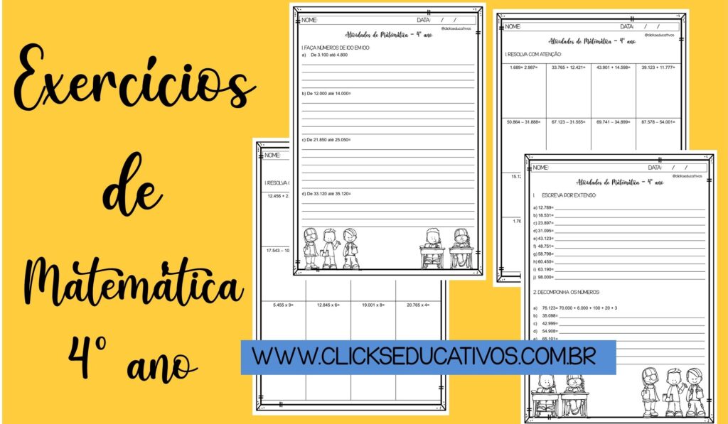 exercícios de matemática 4º ano