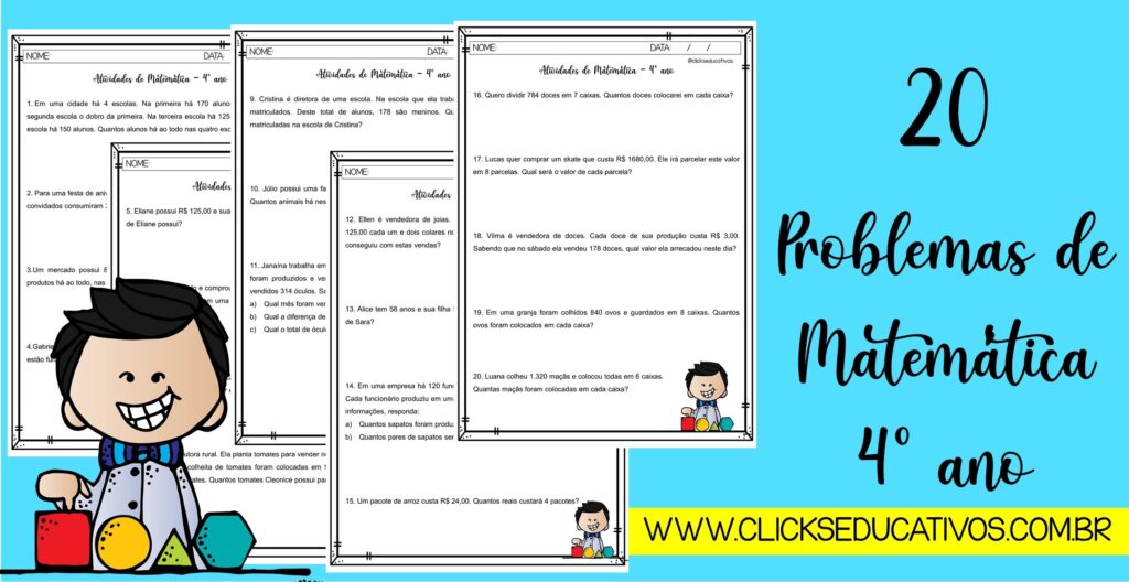 problemas de matemática 4º ano