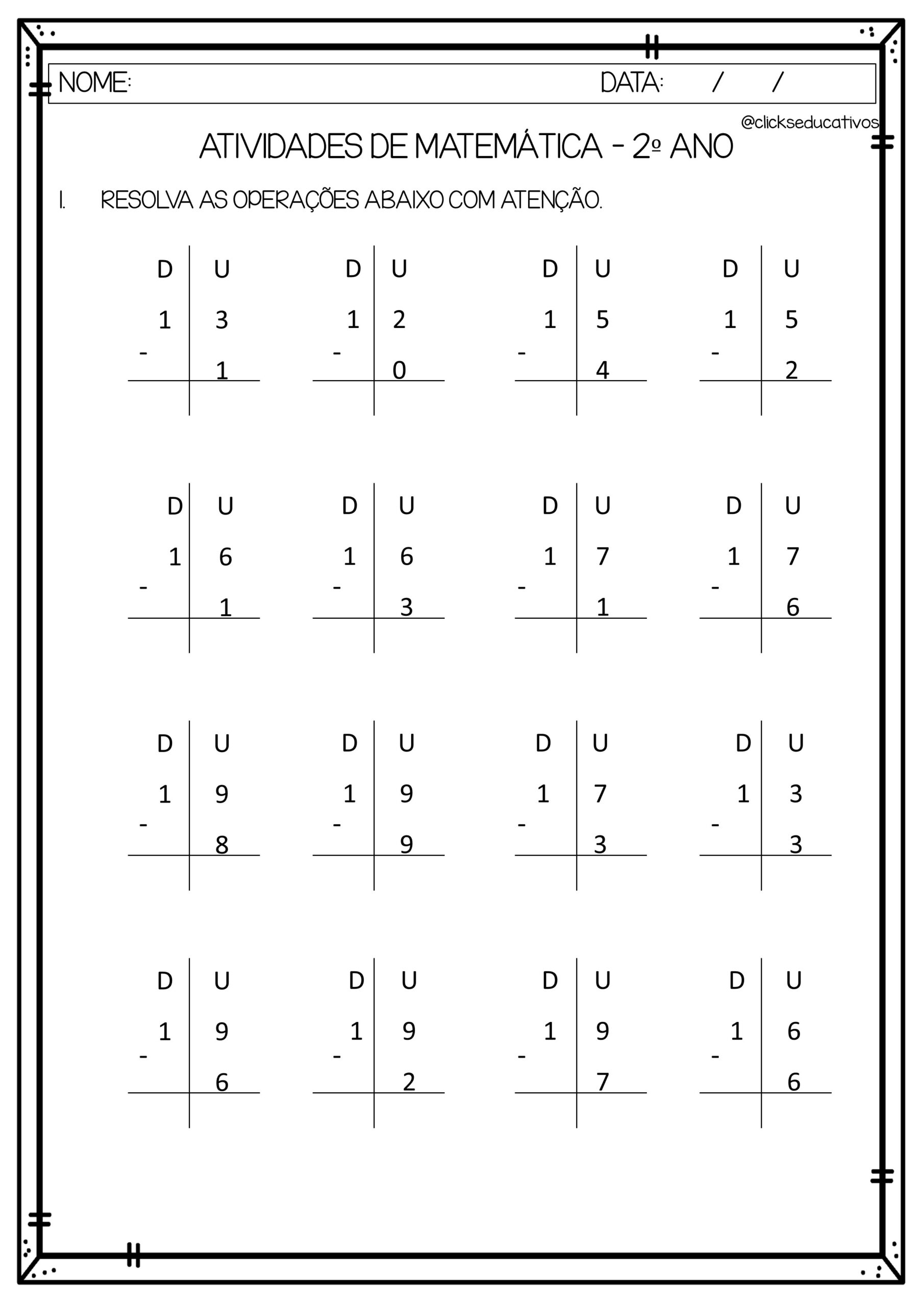 Continhas de Matemática 2º ano