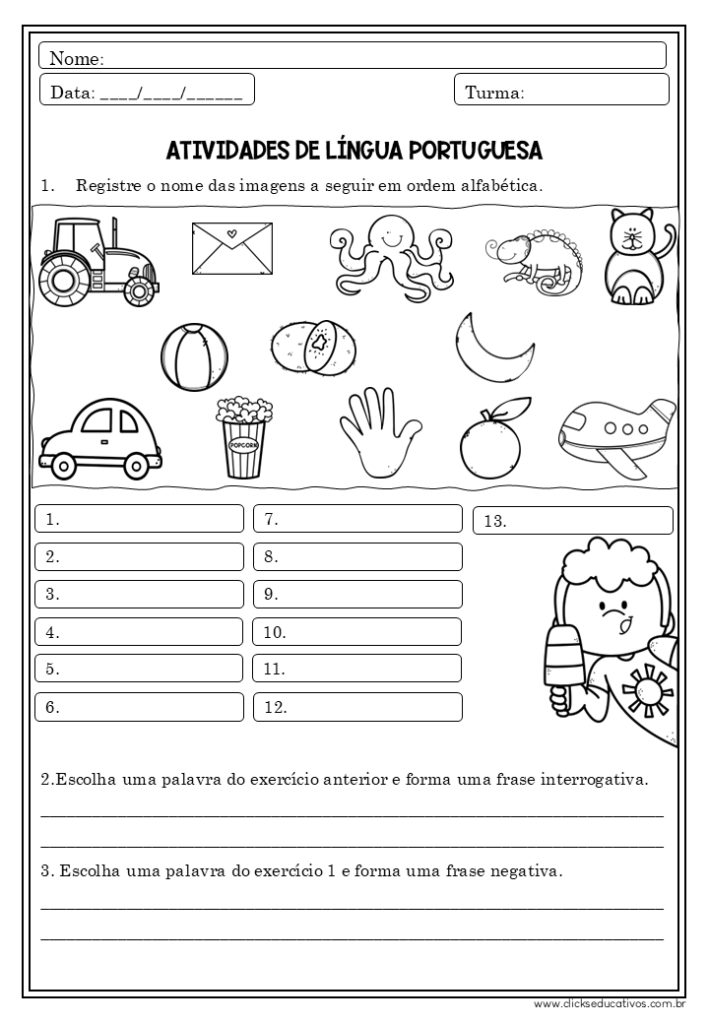 ordem alfabética 2º ano