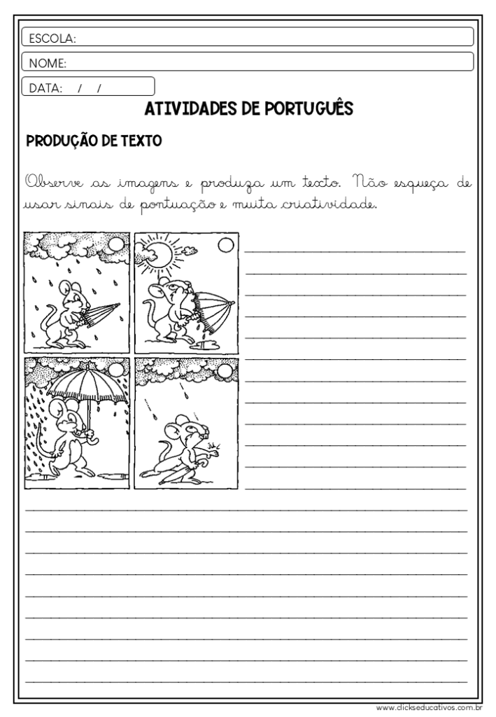 produções de texto 2º ano