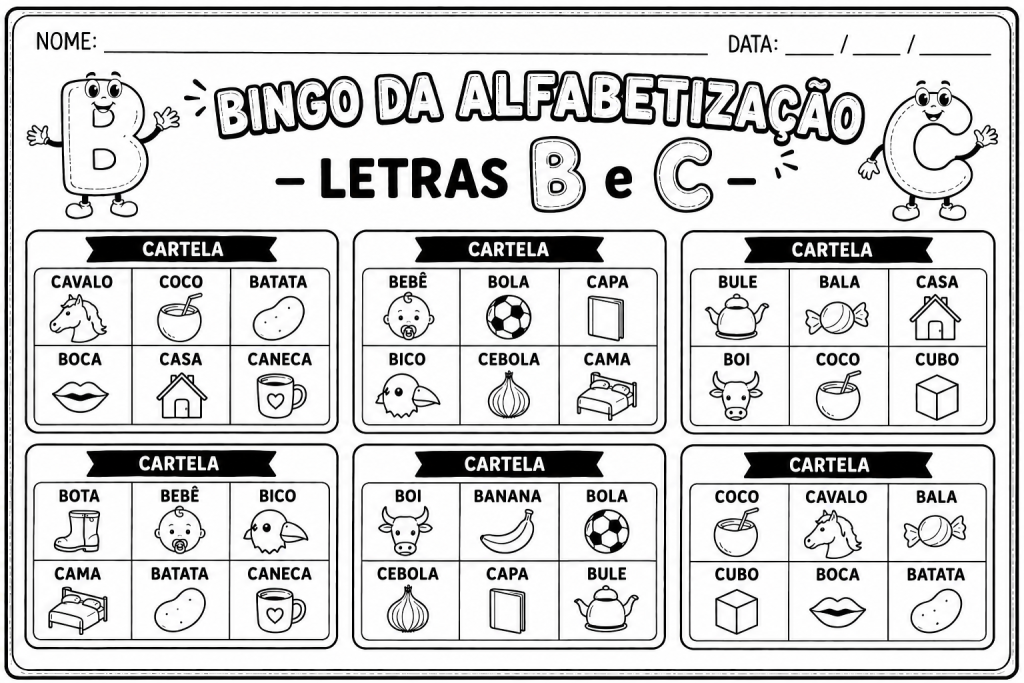 bingo da alfabetização