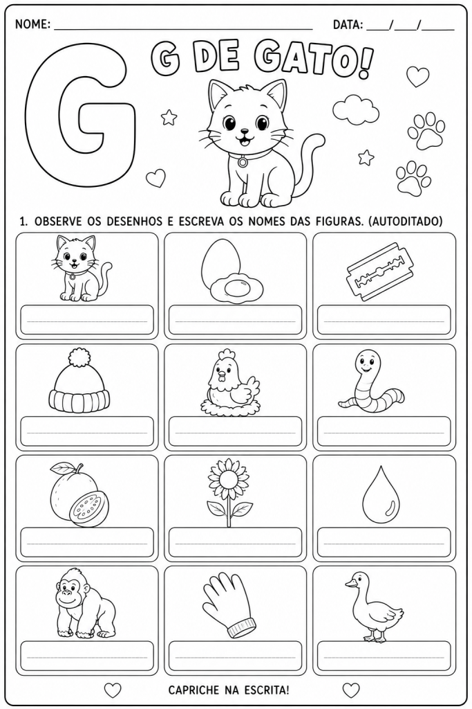 Atividades com a Letra G