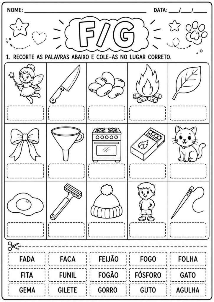 atividades com a letra G