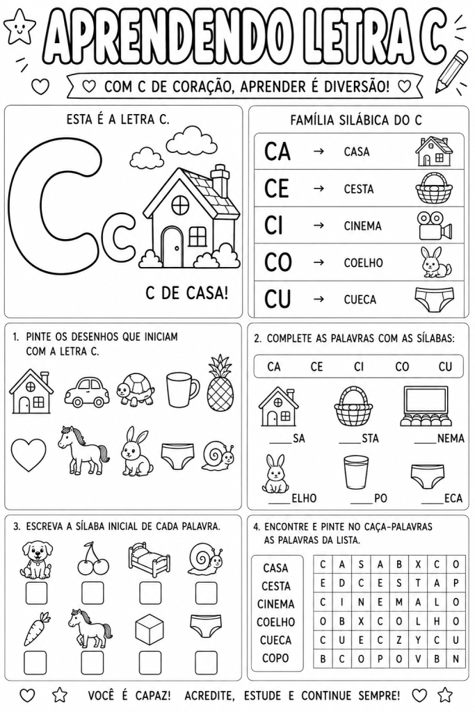 atividades com a letra C
