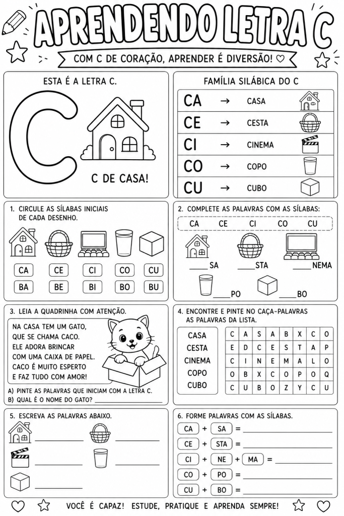 atividades com a letra C