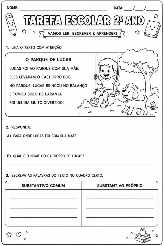atividades com substantivos
